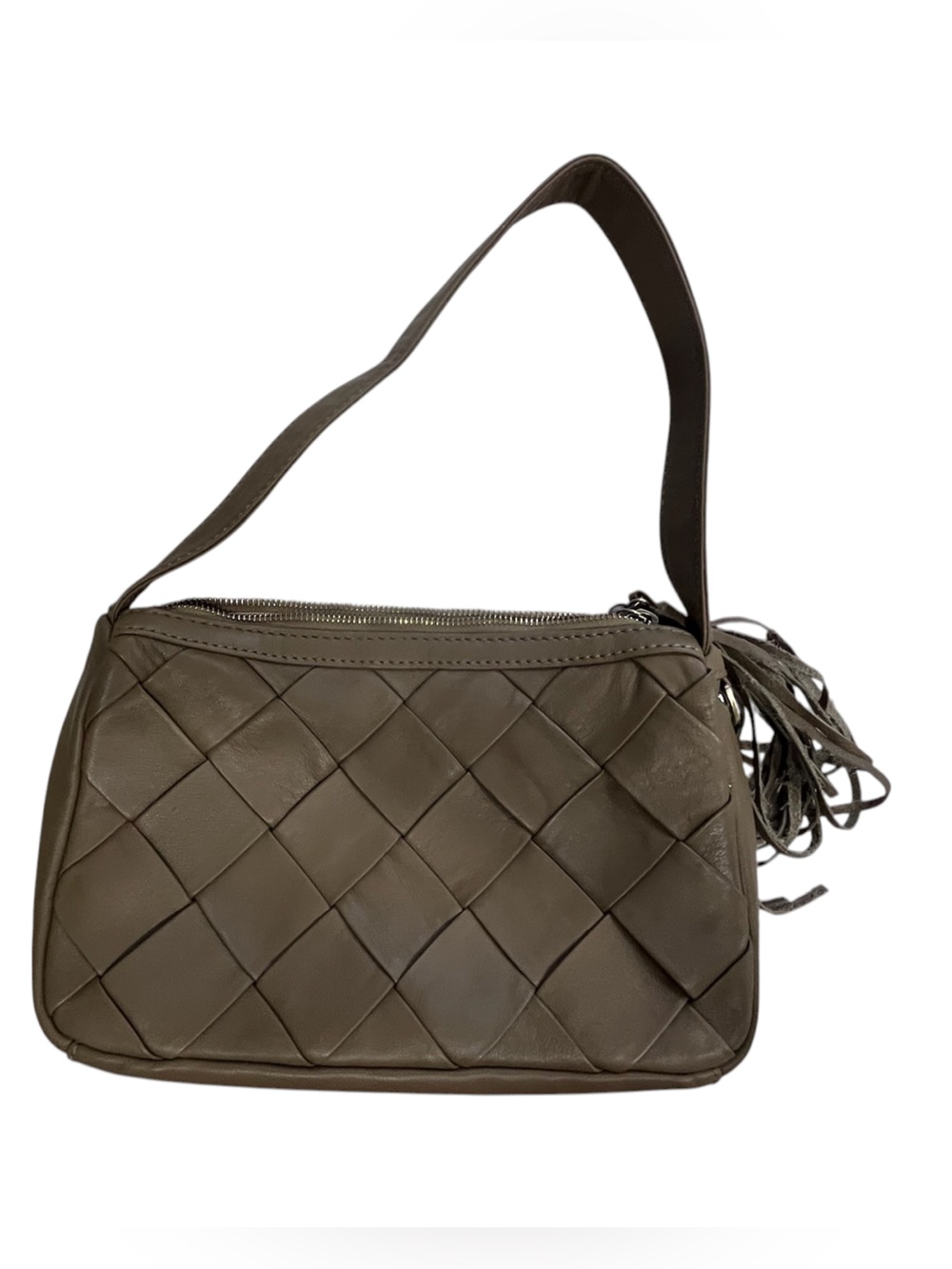 HOBO Olive green Woven Leather Fringe handbag Bag